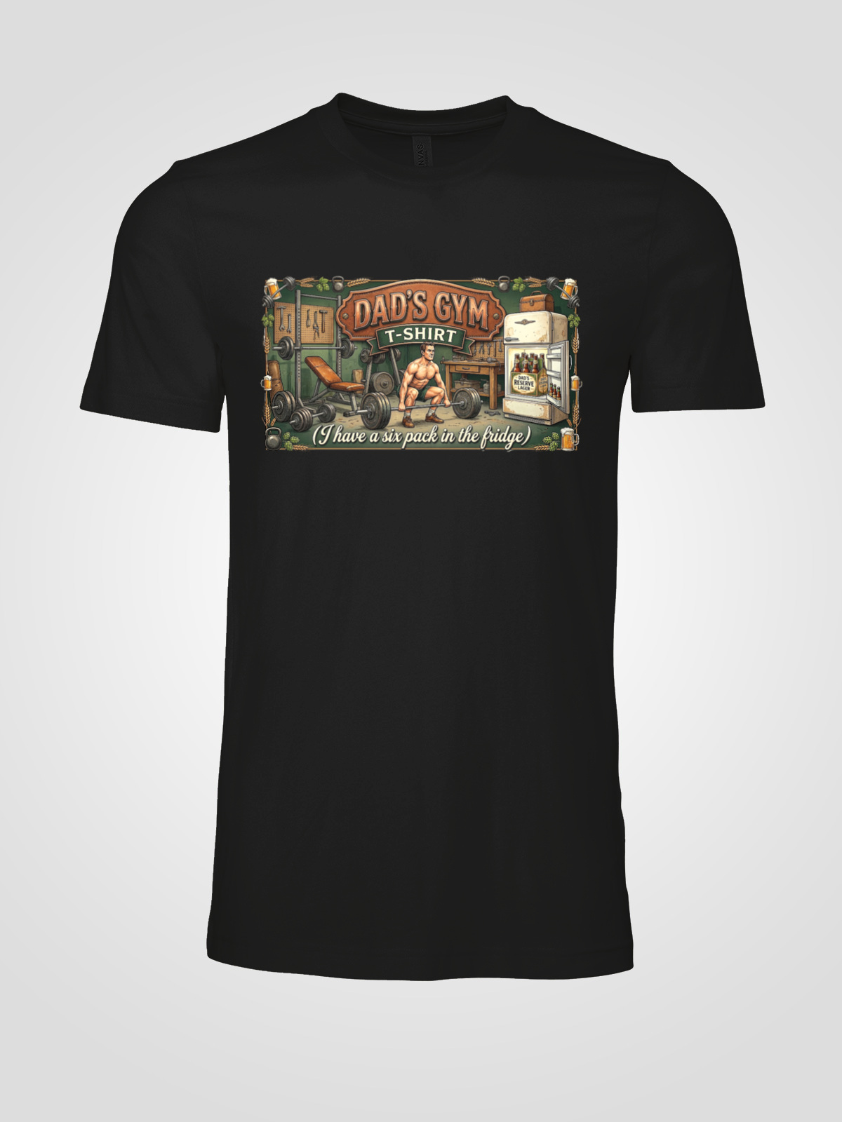 The "Dad Strength & Cold Lagers" Garage Gym Tee